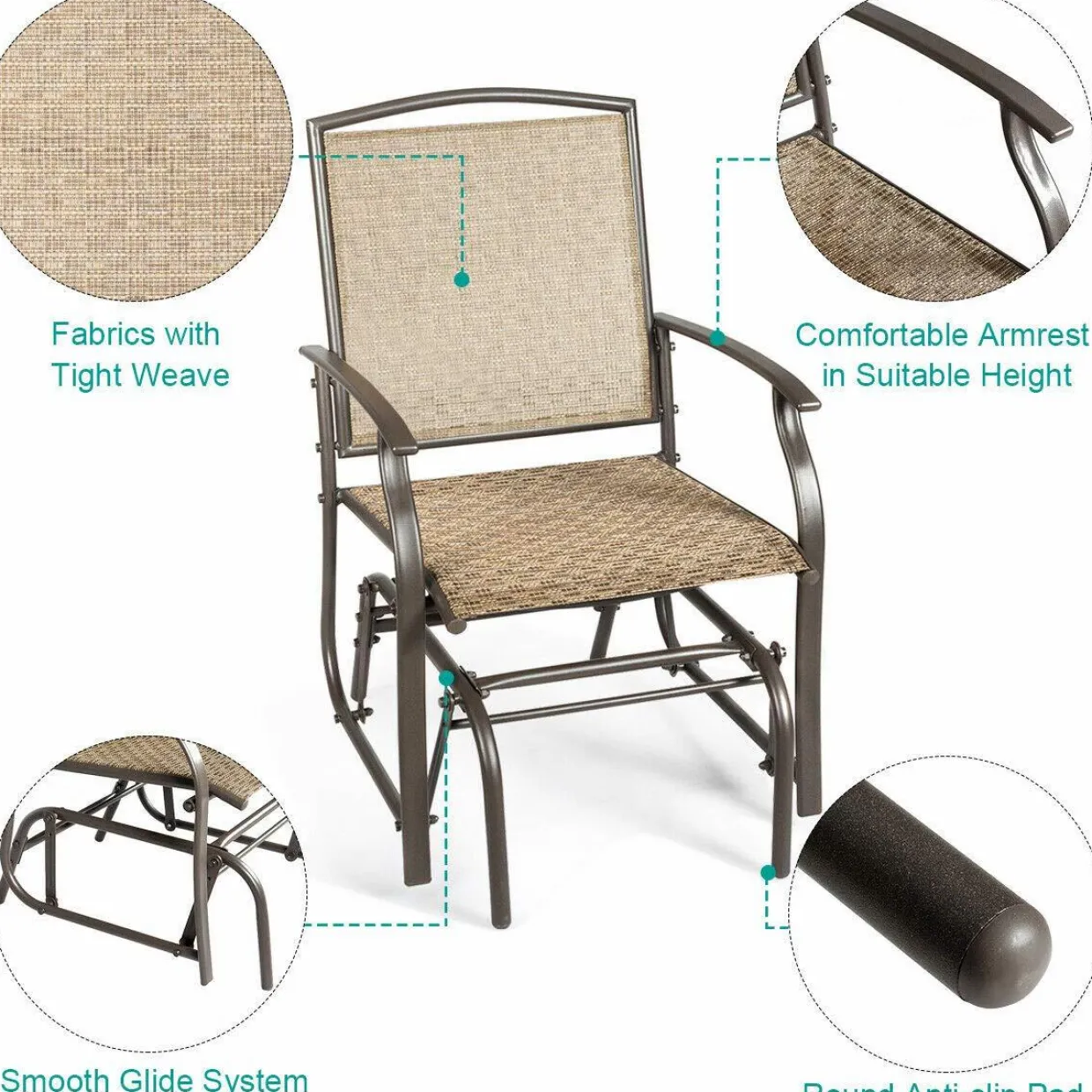 Tangkula 3PCS Bistro Set, Patio Bistro Furniture Set