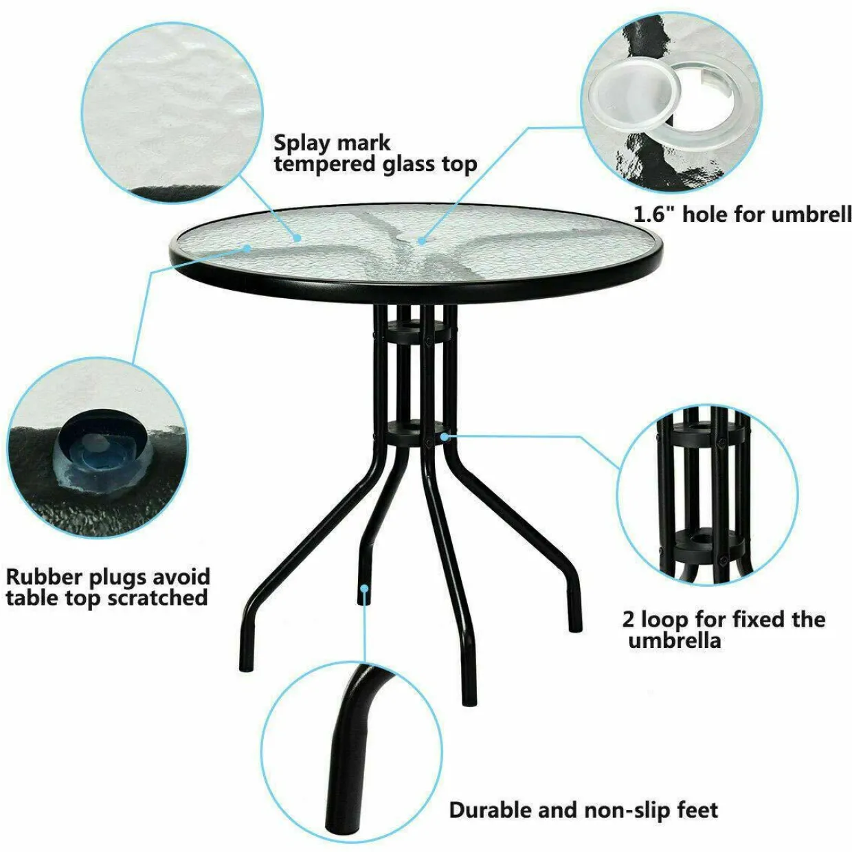 Tangkula 3PCS Bistro Set, Patio Bistro Furniture Set