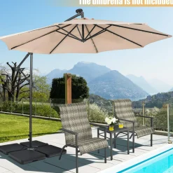 Tangkula 4Pcs 13L 220 lbs Cantilever Offset Patio Umbrella Base