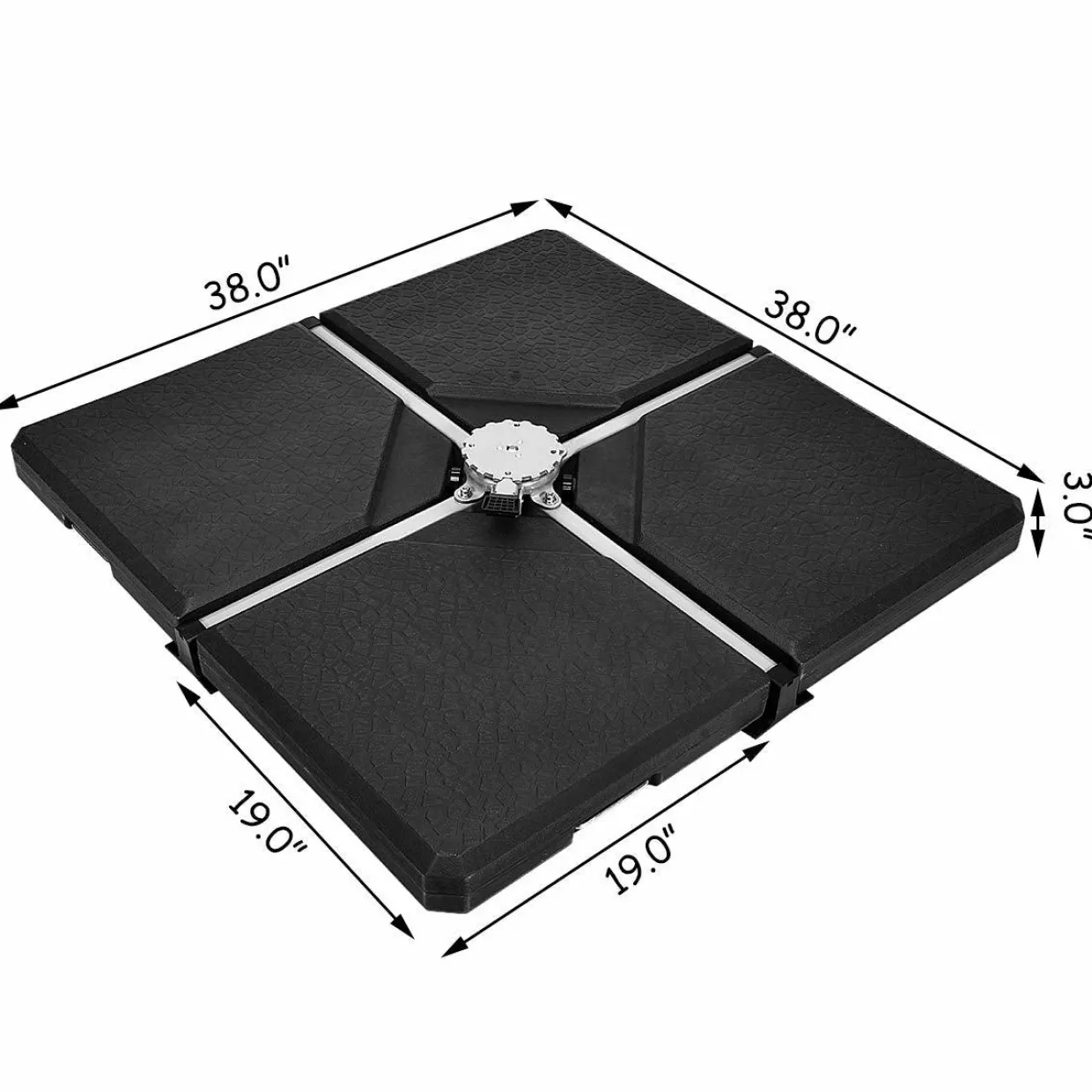Tangkula 4PCS Patio Cantilever Offset Umbrella Base Weight Stand, 38" x 38" Umbrella Base