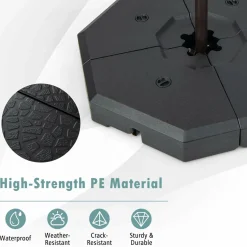 Tangkula 4PCS Patio Cantilever Offset Umbrella Base Weight Stand
