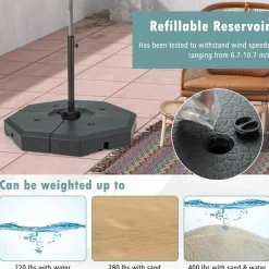 Tangkula 4PCS Patio Cantilever Offset Umbrella Base Weight Stand