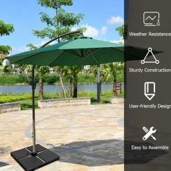 Tangkula 4PCS Patio Cantilever Offset Umbrella Base Weight Stand, 38