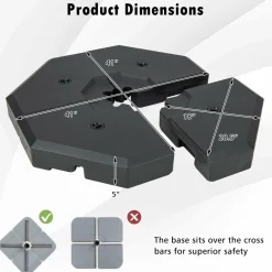 Tangkula 4PCS Patio Cantilever Offset Umbrella Base Weight Stand
