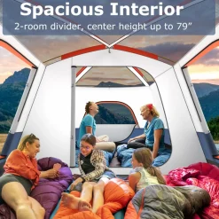 Tangkula 6/8/10-Person Camping Tent with Porch