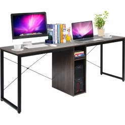 Tangkula 2-Person Desk Double Computer Desk, 79 Inch Home Office Desk with Storage & Cabinet