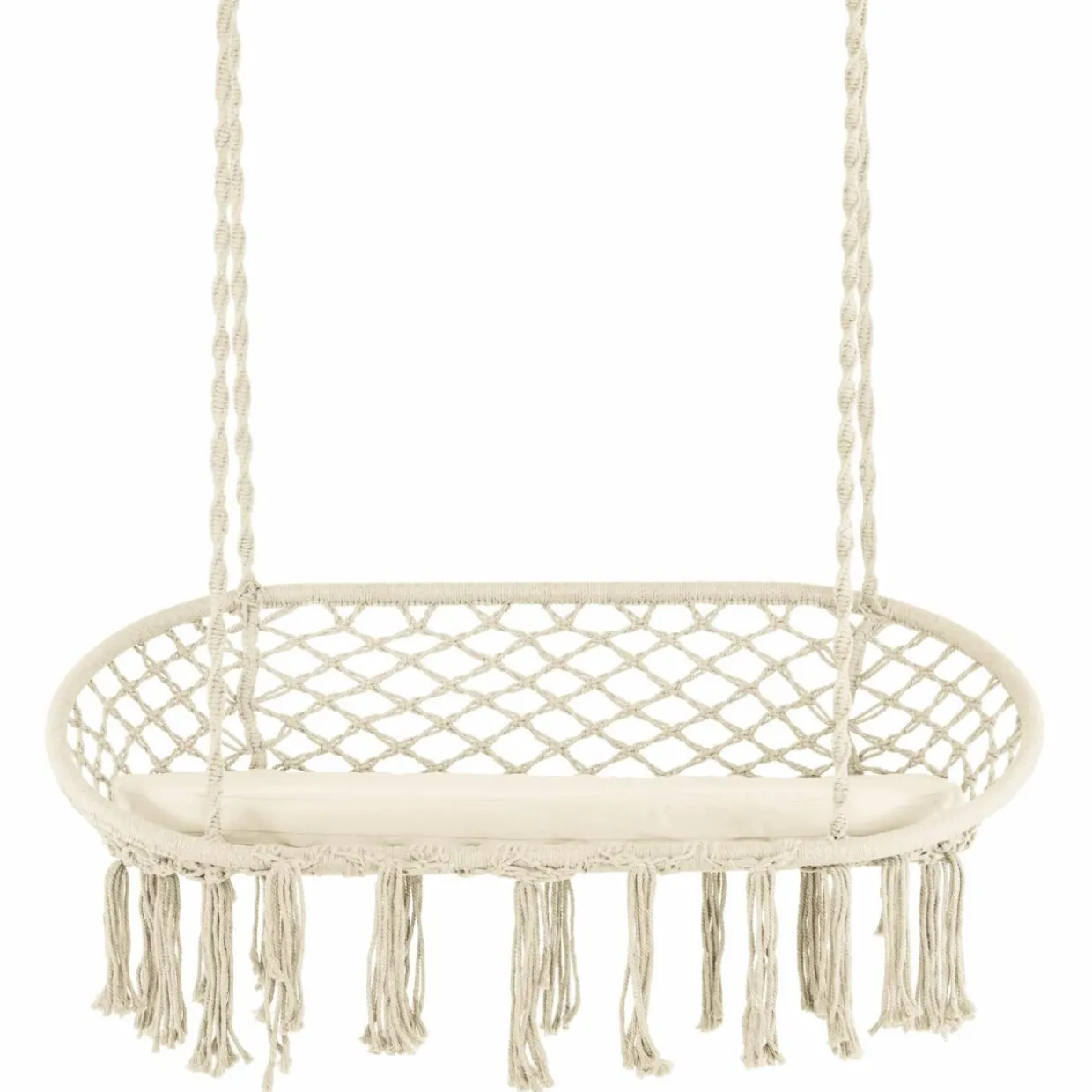 Tangkula 2-Person Hammock Chair, Hanging Hammock Macrame Swing