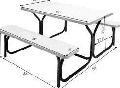 Tangkula Picnic Table Bench Set
