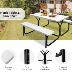 Tangkula Picnic Table Bench Set