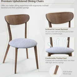 Tangkula 3-Piece Dining Table and Chair Set, Round Wooden Dining Set
