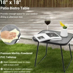 Tangkula 3-Piece Folding Outdoor Chaise Lounge Chair Set, 2 Recliner Chairs & 1 Patio Bistro Table