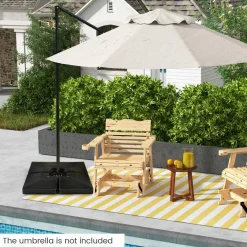 Tangkula 4-Piece 20L Cantilever Offset Patio Umbrella Base