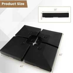 Tangkula 4-Piece 20L Cantilever Offset Patio Umbrella Base