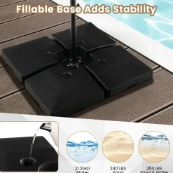 Tangkula 4-Piece 20L Cantilever Offset Patio Umbrella Base