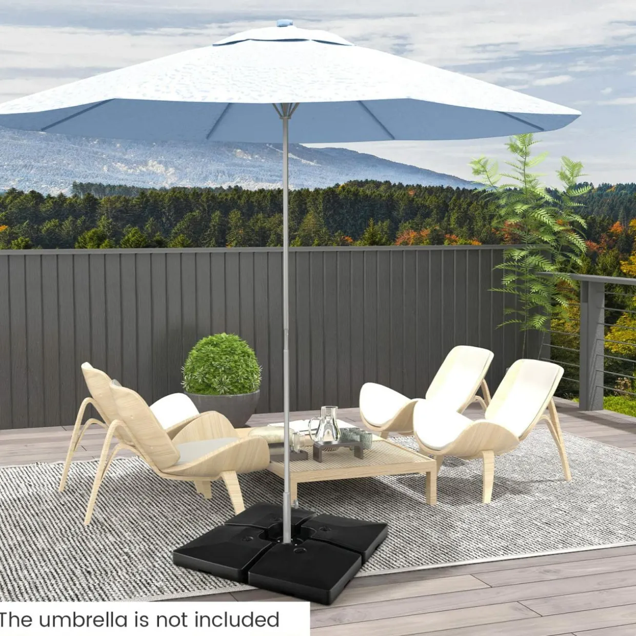 Tangkula 4-Piece 20L Cantilever Offset Patio Umbrella Base