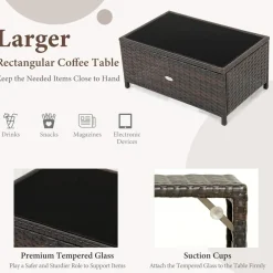 Tangkula 2-Piece Outdoor Patio Wicker Furniture Set