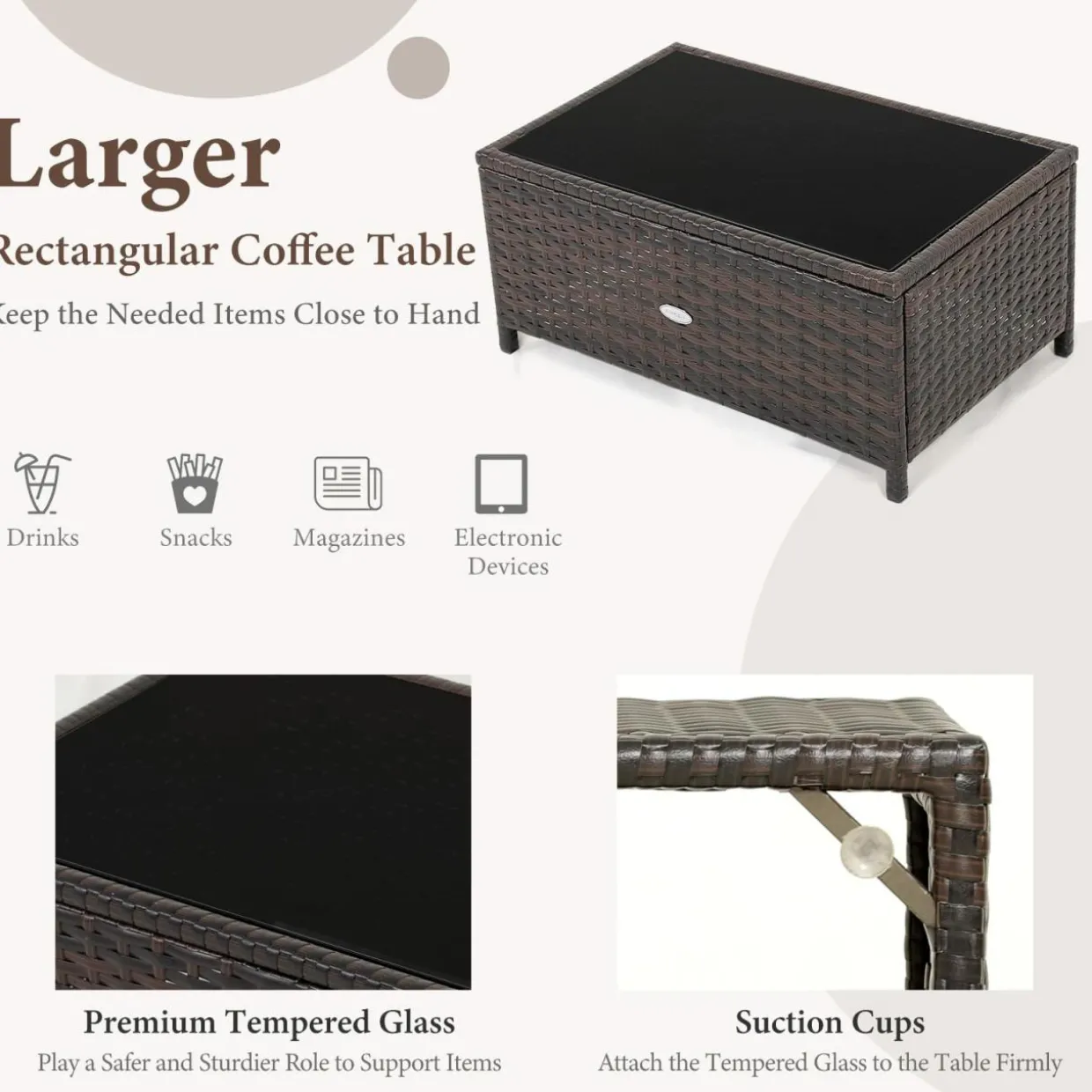 Tangkula 2-Piece Outdoor Patio Wicker Furniture Set