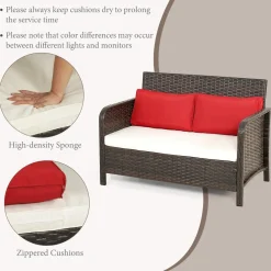Tangkula 2-Piece Outdoor Patio Wicker Furniture Set