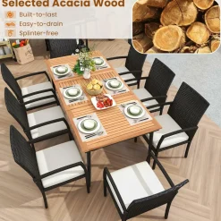 Tangkula 9-Piece Patio Dining Set, 79