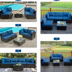 Tangkula 6-Piece Patio Furniture Set with 30