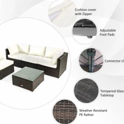 Tangkula 6-Piece Patio Furniture Set with 30