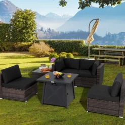 Tangkula 6-Piece Patio Furniture Set with 30