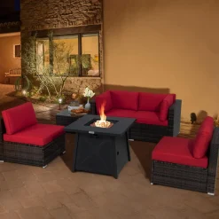 Tangkula 6-Piece Patio Furniture Set with 30