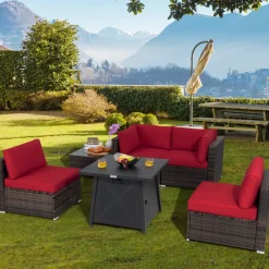 Tangkula 6-Piece Patio Furniture Set with 30