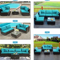 Tangkula 6-Piece Patio Furniture Set with 30