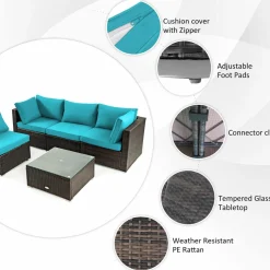Tangkula 6-Piece Patio Furniture Set with 30