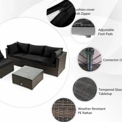 Tangkula 6-Piece Patio Furniture Set with 30