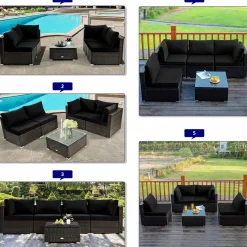 Tangkula 6-Piece Patio Furniture Set with 30