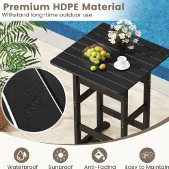 Tangkula 3-Piece Patio HDPE Bar Set