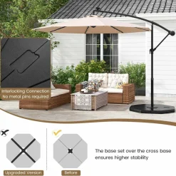 Tangkula 4-Piece Patio Umbrella Base