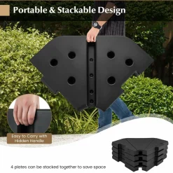 Tangkula 4-Piece Patio Umbrella Base