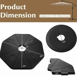 Tangkula 4-Piece Patio Umbrella Base