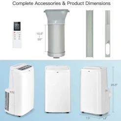Tangkula Portable Air Conditioner 9000 BTU, 3 in 1 Air Cooler with Fan & Dehumidifier