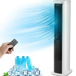 Tangkula Portable Evaporative Air Cooler for Room, 40-Inch Bladeless Cooling Tower Cooler with Remote Control