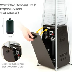 Tangkula Portable Patio Heater, 9500 BTU Outdoor Tabletop Heater with Stainless Steel Burner