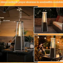 Tangkula Portable Patio Heater, 9500 BTU Outdoor Tabletop Heater with Stainless Steel Burner