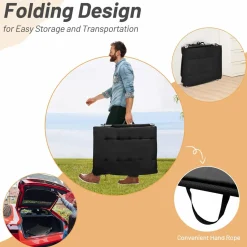 Tangkula 4-Position Folding Chaise Lounge Chair, Tri-Fold Portable Chaise Lounge Chair with Mattress, Pillow, Side Pocket