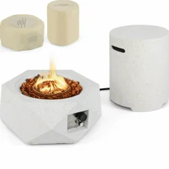 Tangkula Propane Fire Pit Table Set, 28
