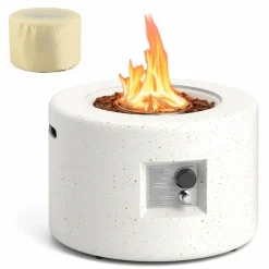 Tangkula Propane Fire Pit Table, 25.5& Tank Seat Included, 40,000 BTU Smokeless Fire Pit