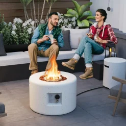 Tangkula Propane Fire Pit Table Set, 25.5