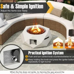 Tangkula Propane Fire Pit Table, 28& Tank Seat Included, 40,000 BTU Smokeless Fire Pit