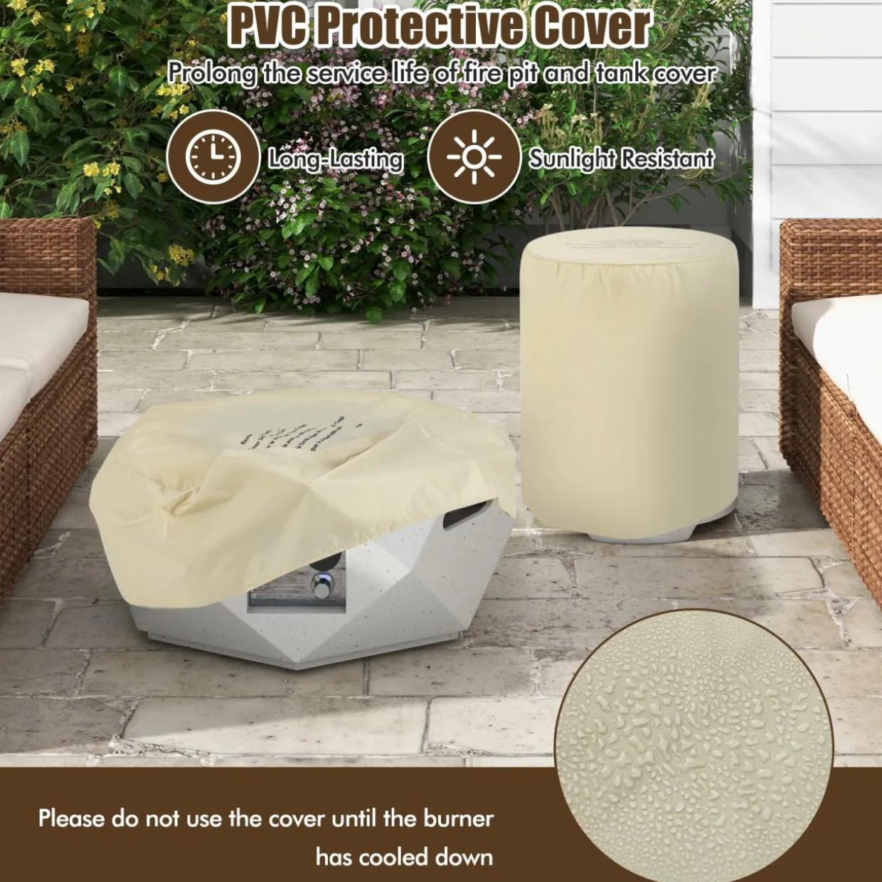 Tangkula Propane Fire Pit Table Set, 28