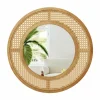 Tangkula Rattan Wall Mirror