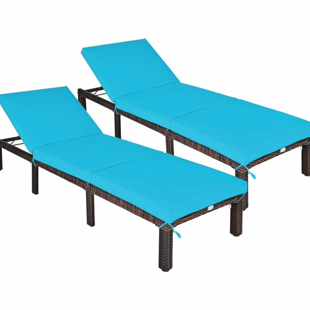 Tangkula Rattan Wicker Chaise Lounge Chair, Outdoor Patio Lounger Recliner Chair w/Adjustable Backrest