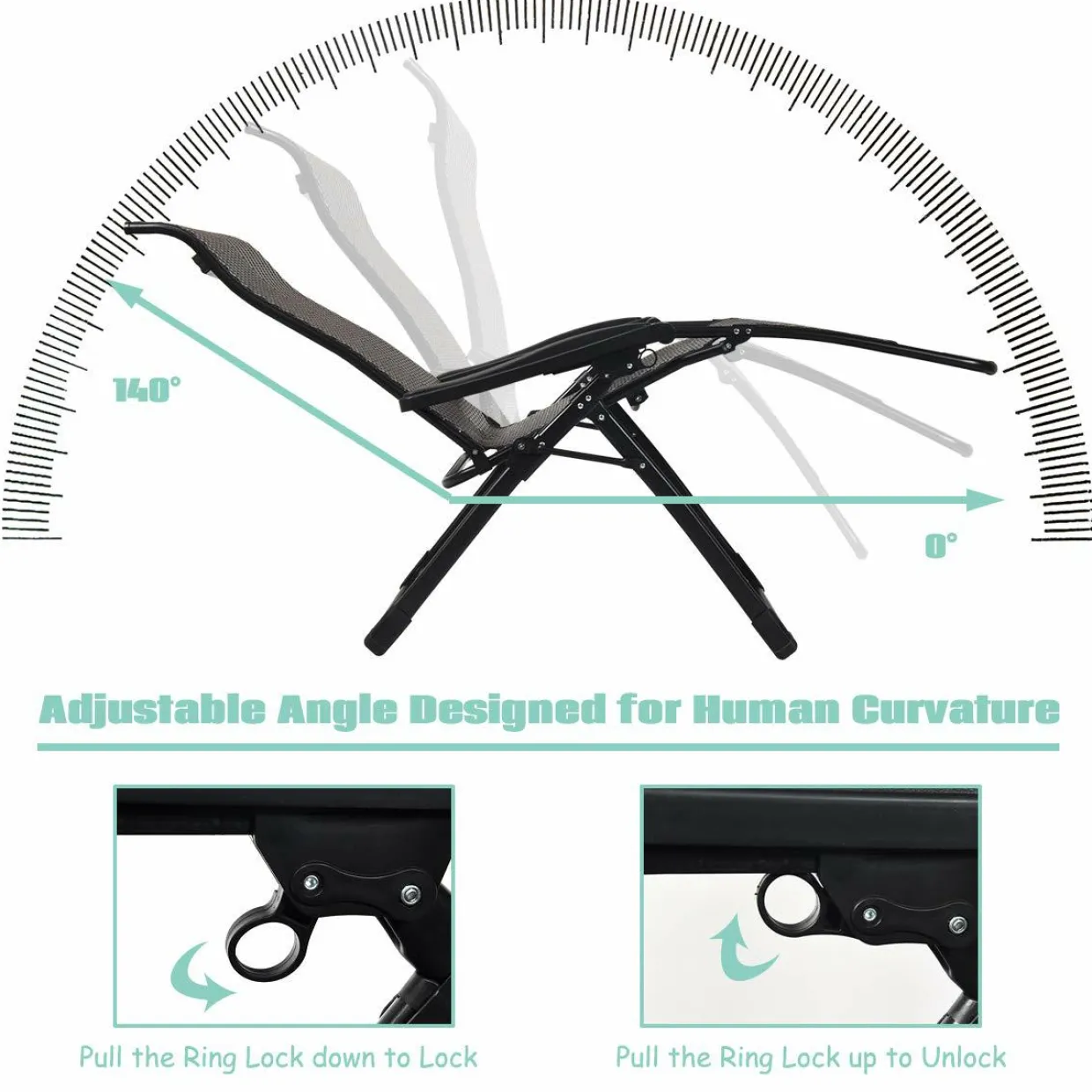 Tangkula Rattan Zero Gravity Chair, Outdoor Adjustable Folding Lounge Chair with Widened Armrest & Locking System