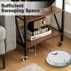 TANGKULA Record Player Stand, 3 Tier Rolling Turntable Stand